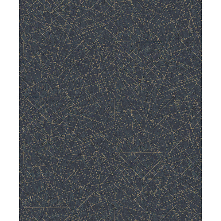 Brewster Wallcovering-Bulan Dark Blue Abstract Lines Wallpaper