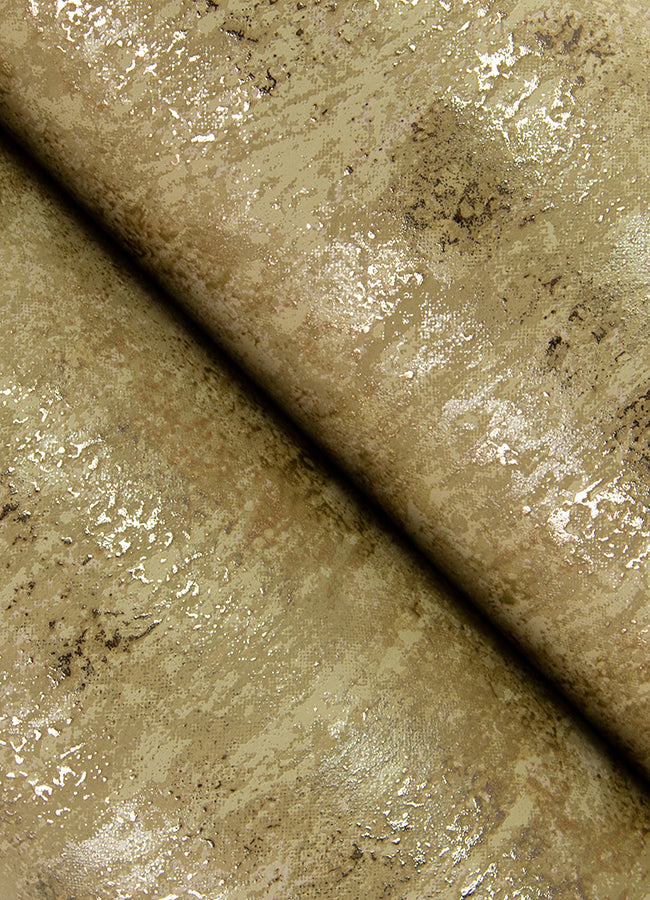 Diorite Brass Splatter Wallpaper - Brewster Wallcovering