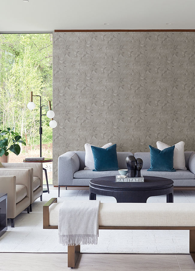 Kupari Silver Trail Wallpaper - Brewster Wallcovering