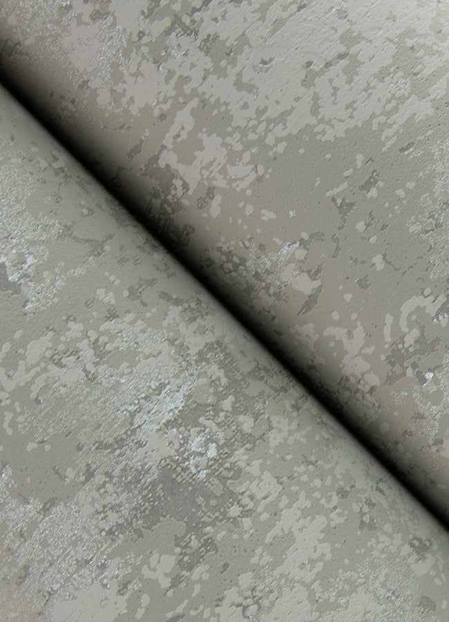 Haliya Sterling Metallic Plaster Wallpaper - Brewster Wallcovering