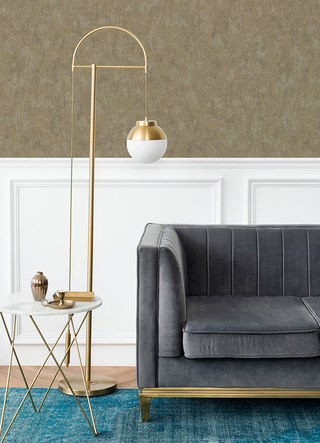 Haliya Gold Metallic Plaster Wallpaper  | Brewster Wallcovering - The WorkRm