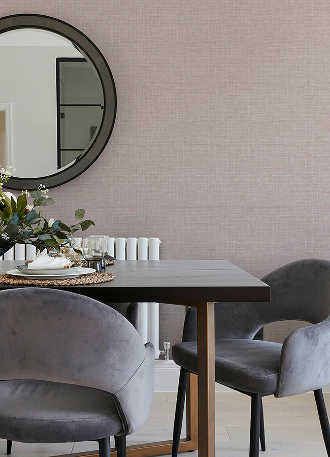 Tuckernuck Pink Linen Wallpaper  | Brewster Wallcovering - The WorkRm