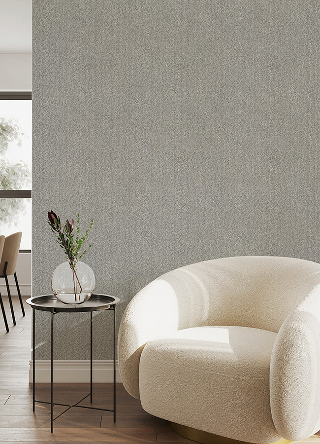 Ashbee Dark Grey Tweed Wallpaper  | Brewster Wallcovering - The WorkRm