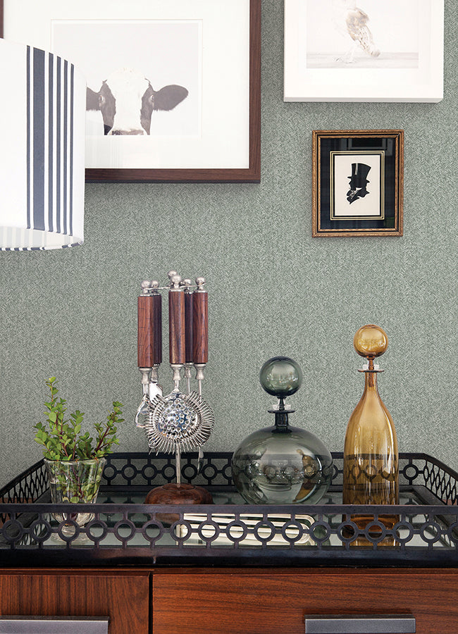 Ashbee Green Tweed Wallpaper - Brewster Wallcovering