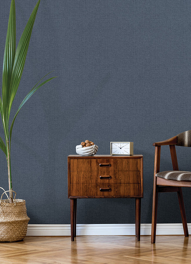 Glen Dark Blue Texture Wallpaper  | Brewster Wallcovering - The WorkRm