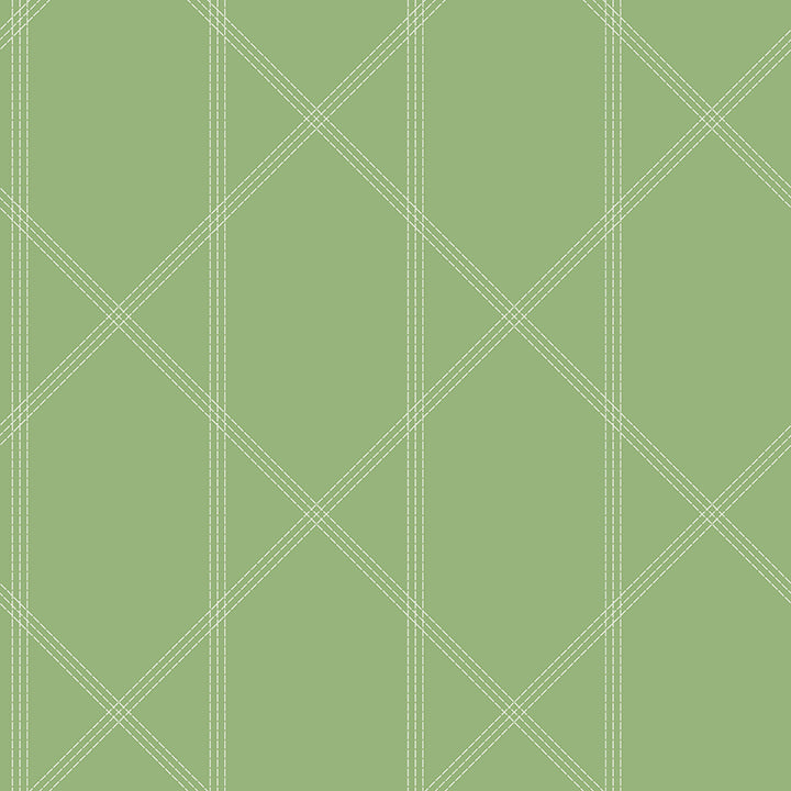 Picture of Walcott Light Green Stitched Trellis Wallpaper