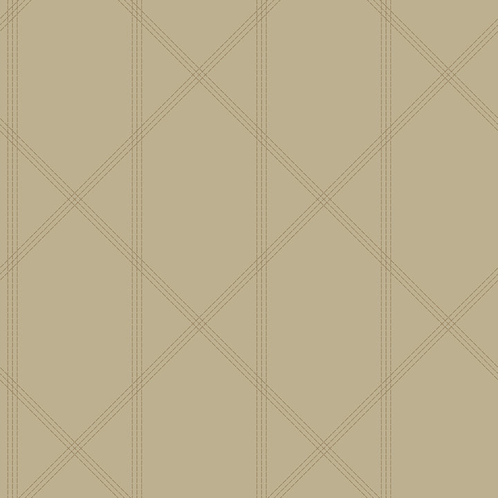 Picture of Walcott Taupe Stitched Trellis Wallpaper