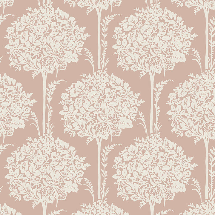 Picture of Zaria Apricot Topiary Wallpaper