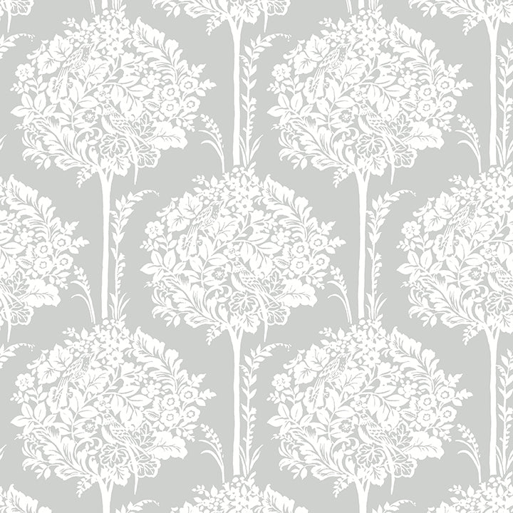 Picture of Zaria Grey Topiary Wallpaper