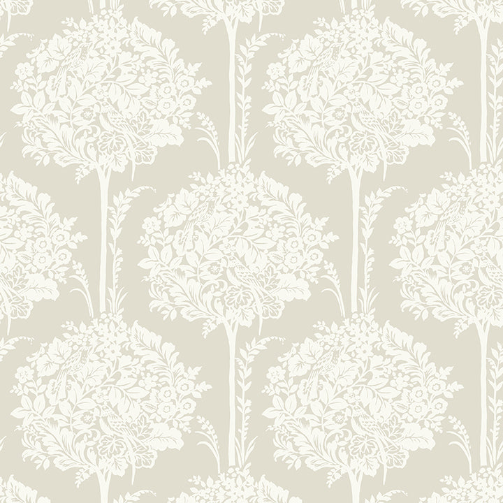 Picture of Zaria Taupe Topiary Wallpaper