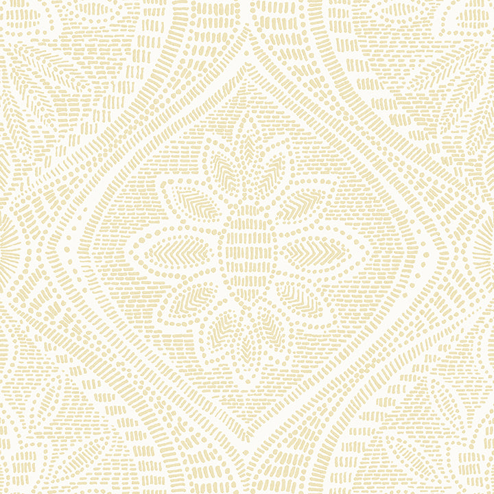 Picture of Scout Light Yellow Floral Ogee Wallpaper