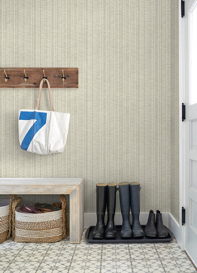 Simon Beige Woven Texture Wallpaper - Brewster Wallcovering