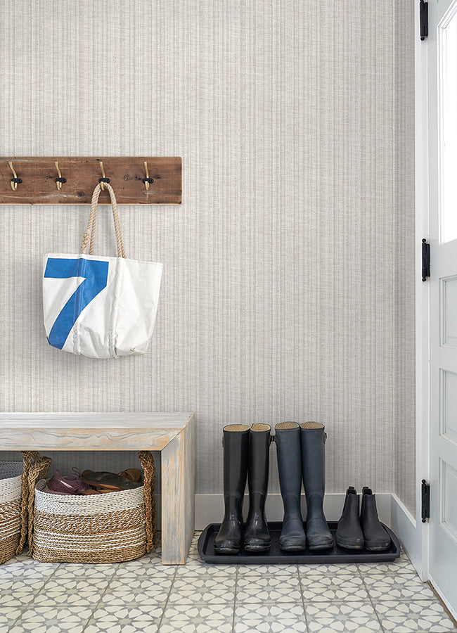 Simon Neutral Woven Texture Wallpaper - Brewster Wallcovering