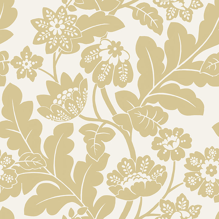 Brewster Wallcovering-Augusta Butter Flock Damask Wallpaper