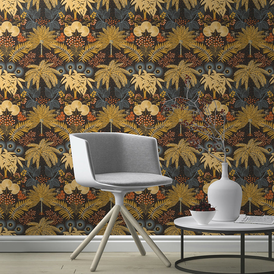 Leonor Mustard Bohemian Jungle Wallpaper  | Brewster Wallcovering Brewster Wallcovering