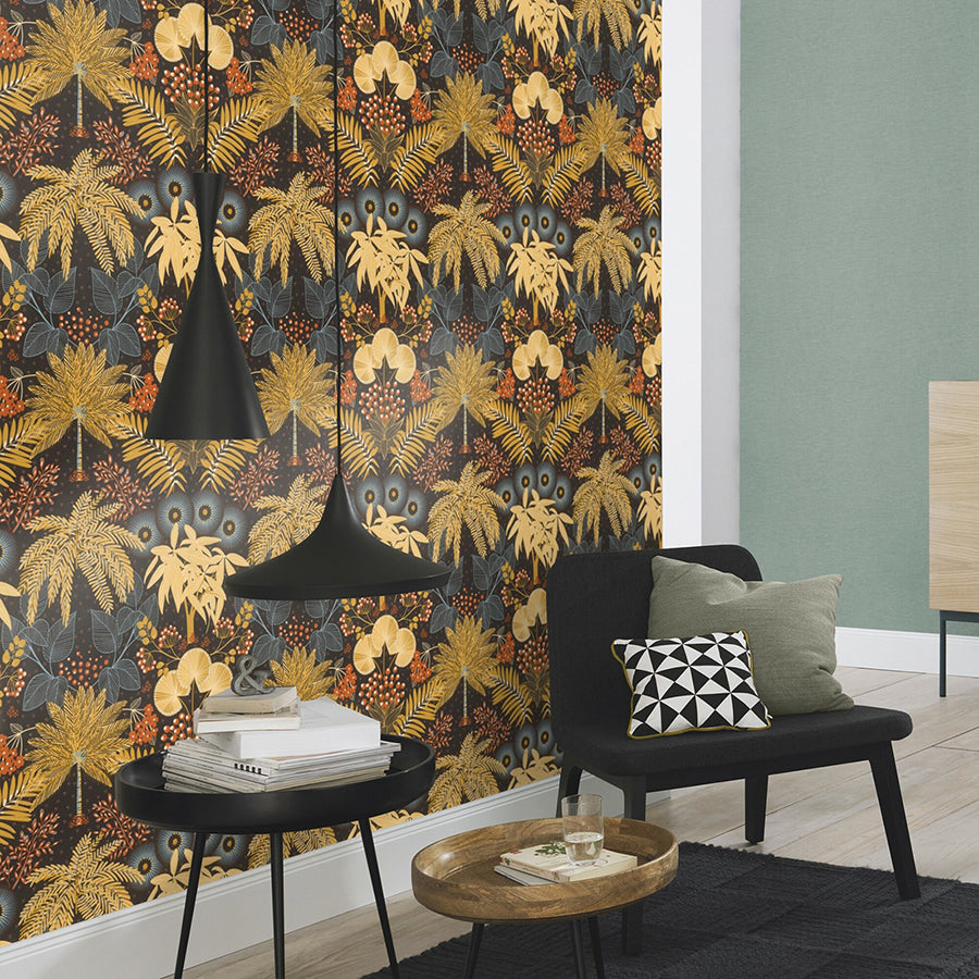 Leonor Mustard Bohemian Jungle Wallpaper  | Brewster Wallcovering Brewster Wallcovering