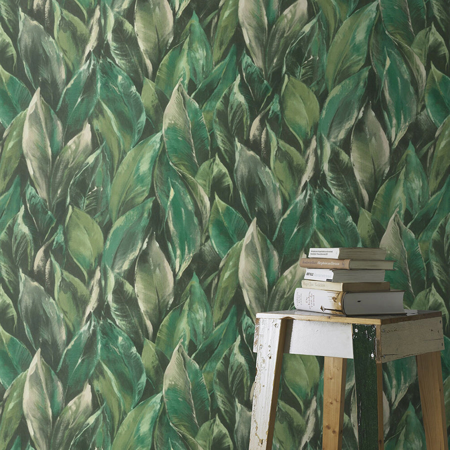 Maclayi Green Banana Leaf Wallpaper  | Brewster Wallcovering - The WorkRm