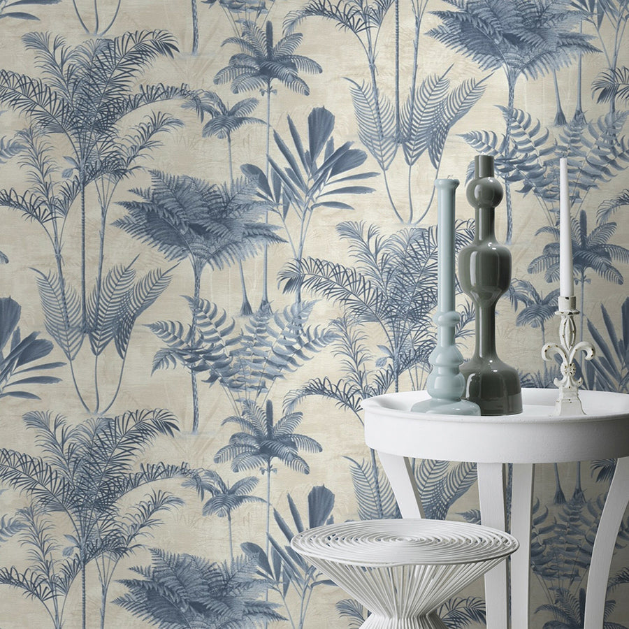 Kinabalu Blue Rainforest Wallpaper  | Brewster Wallcovering - The WorkRm