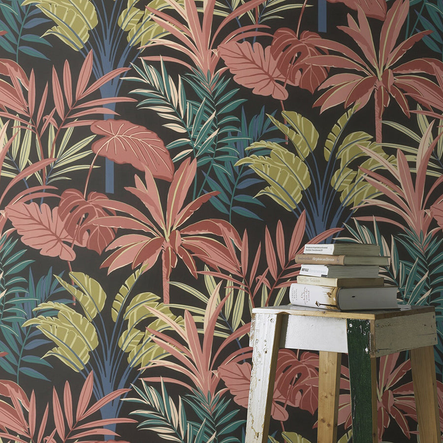 Rudyard Pink Tropical Flora Wallpaper  | Brewster Wallcovering - The WorkRm