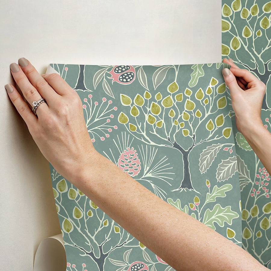 Green Groovy Garden Peel and Stick Wallpaper  | Brewster Wallcovering - The WorkRm