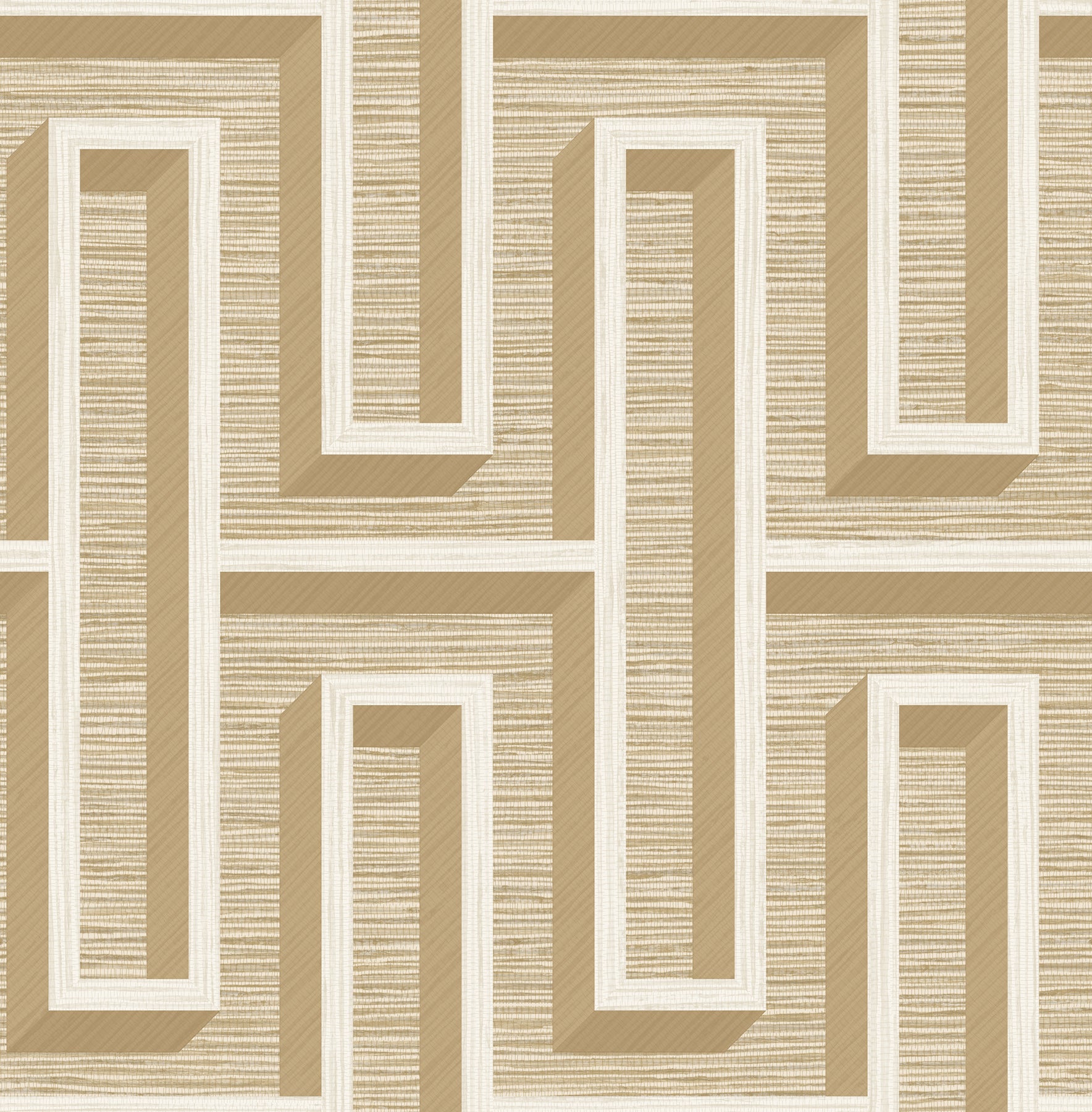 Brewster Wallcovering-Henley Taupe Geometric Grasscloth Wallpaper