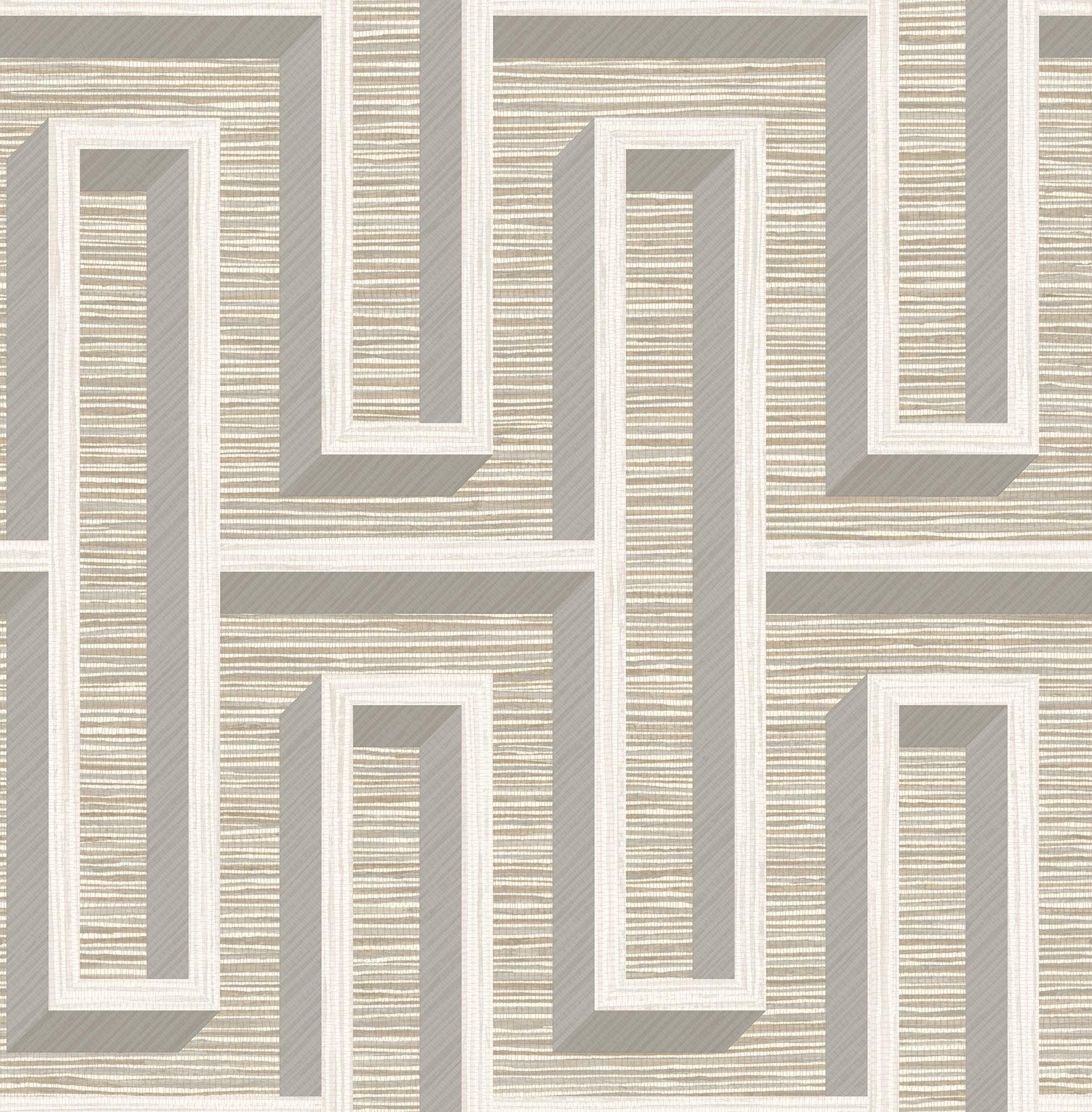 Brewster Wallcovering-Henley Wheat Geometric Grasscloth Wallpaper