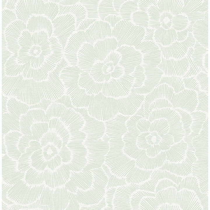 Picture of Periwinkle Light Green Textured Floral Wallpaper