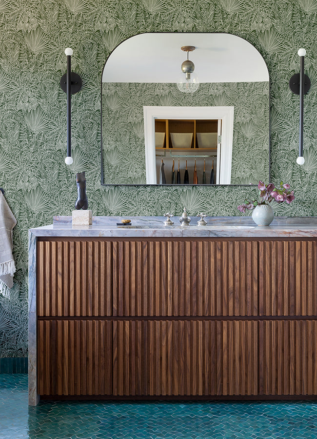 Vita Green Botanical Wallpaper - Brewster Wallcovering