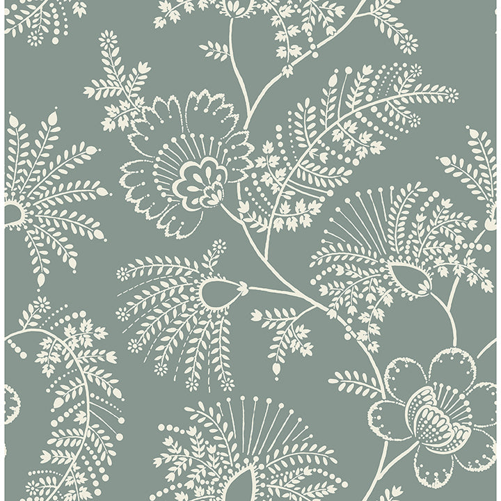 Picture of Maeve Sea Green Jacobean Trail Wallpaper