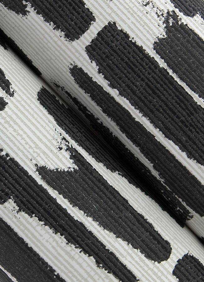 Myrtle Black Abstract Stripe Wallpaper  | Brewster Wallcovering - The WorkRm