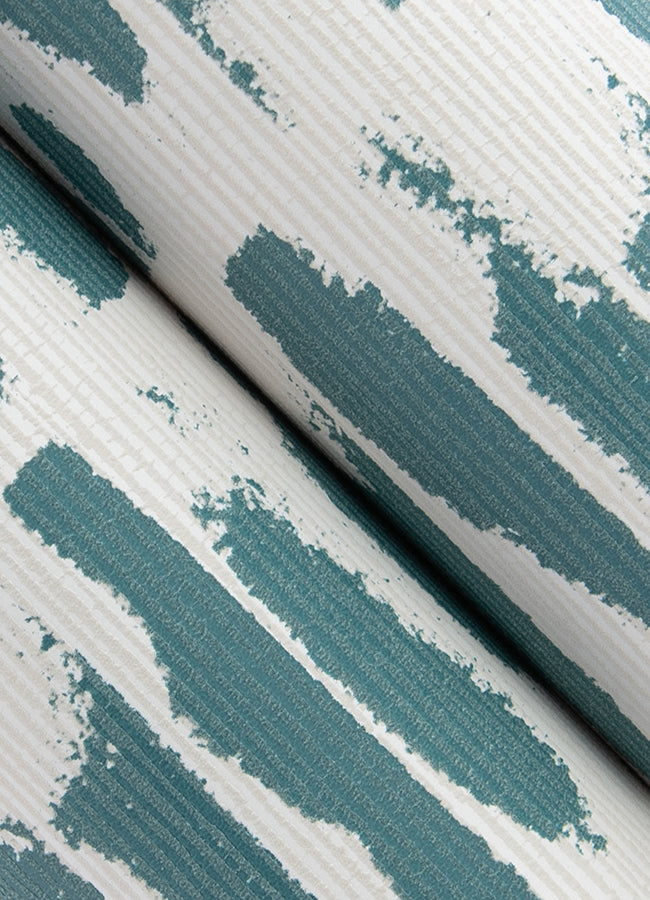 Myrtle Sea Green Abstract Stripe Wallpaper  | Brewster Wallcovering - The WorkRm