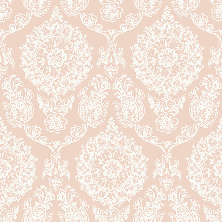 Picture of Helm Damask Blush Floral Medallion Wallpaper