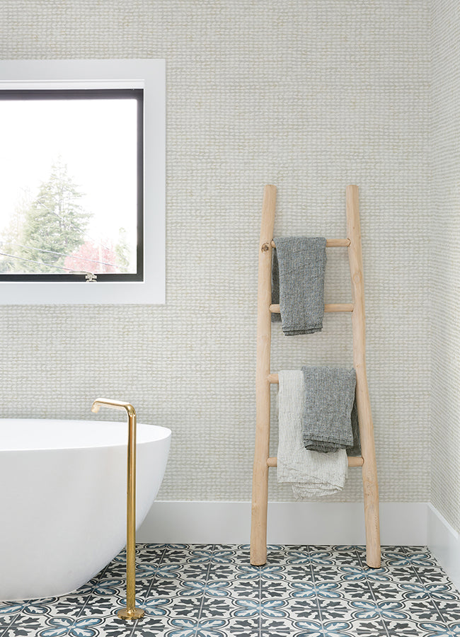 Wellen Cream Abstract Rope Wallpaper  | Brewster Wallcovering - The WorkRm