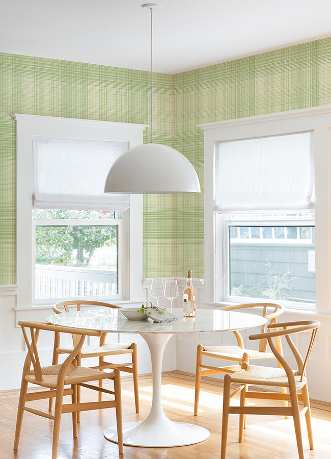 Madras Green Plaid Wallpaper - Brewster Wallcovering