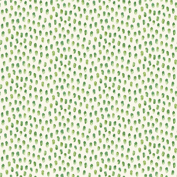 Picture of Sand Drips Green Painted Dots Wallpaper