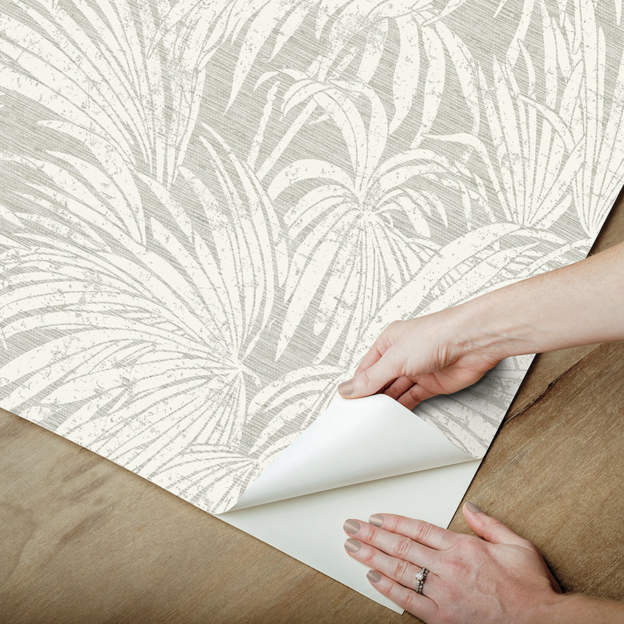 Neutral Cassava Palm Peel and Stick Wallpaper - Brewster Wallcovering