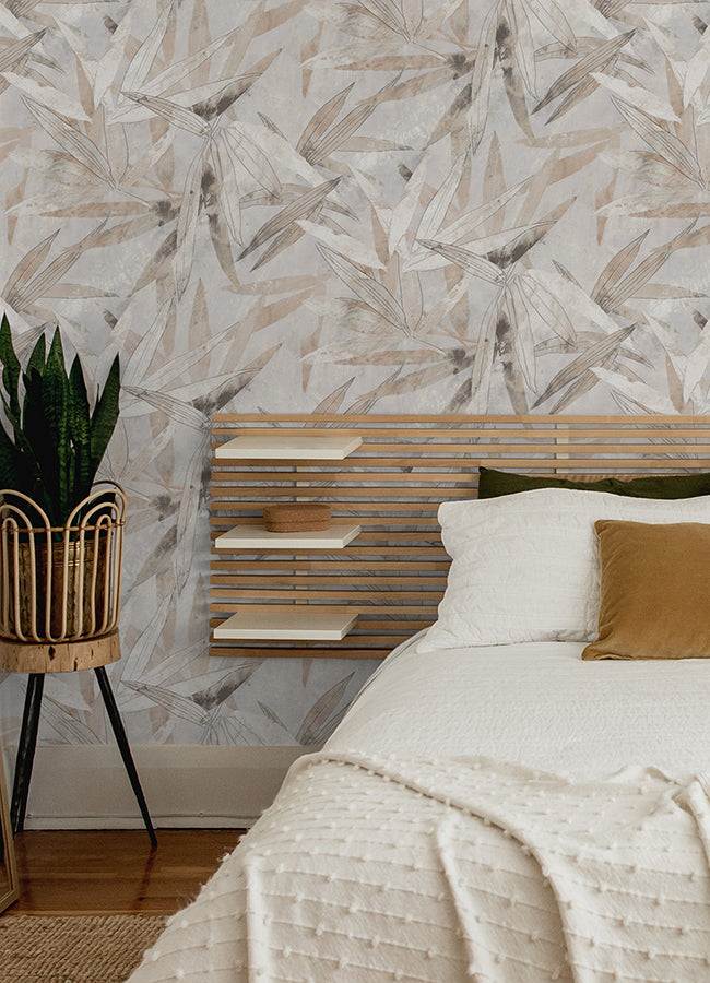 Neutral Bali Bamboo Peel and Stick Wallpaper  | Brewster Wallcovering
