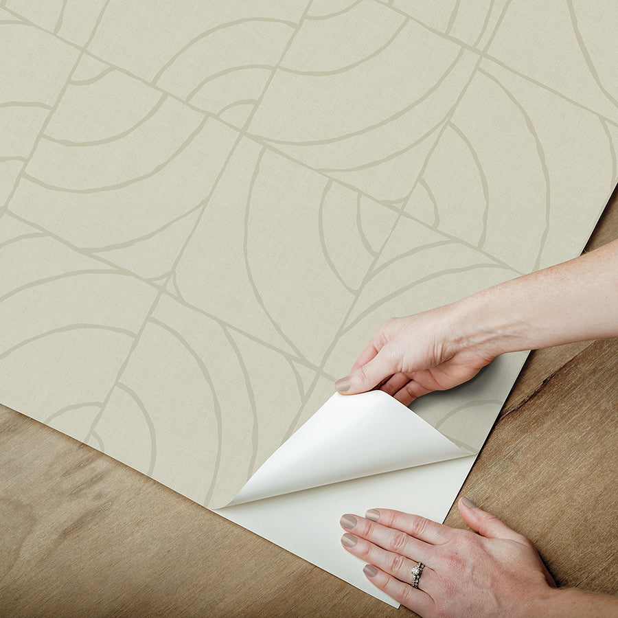 Taupe Batik Blok Peel and Stick Wallpaper  | Brewster Wallcovering - The WorkRm