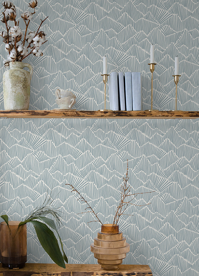 Periwinkle Ridge & Valley Peel and Stick Wallpaper - Brewster Wallcovering