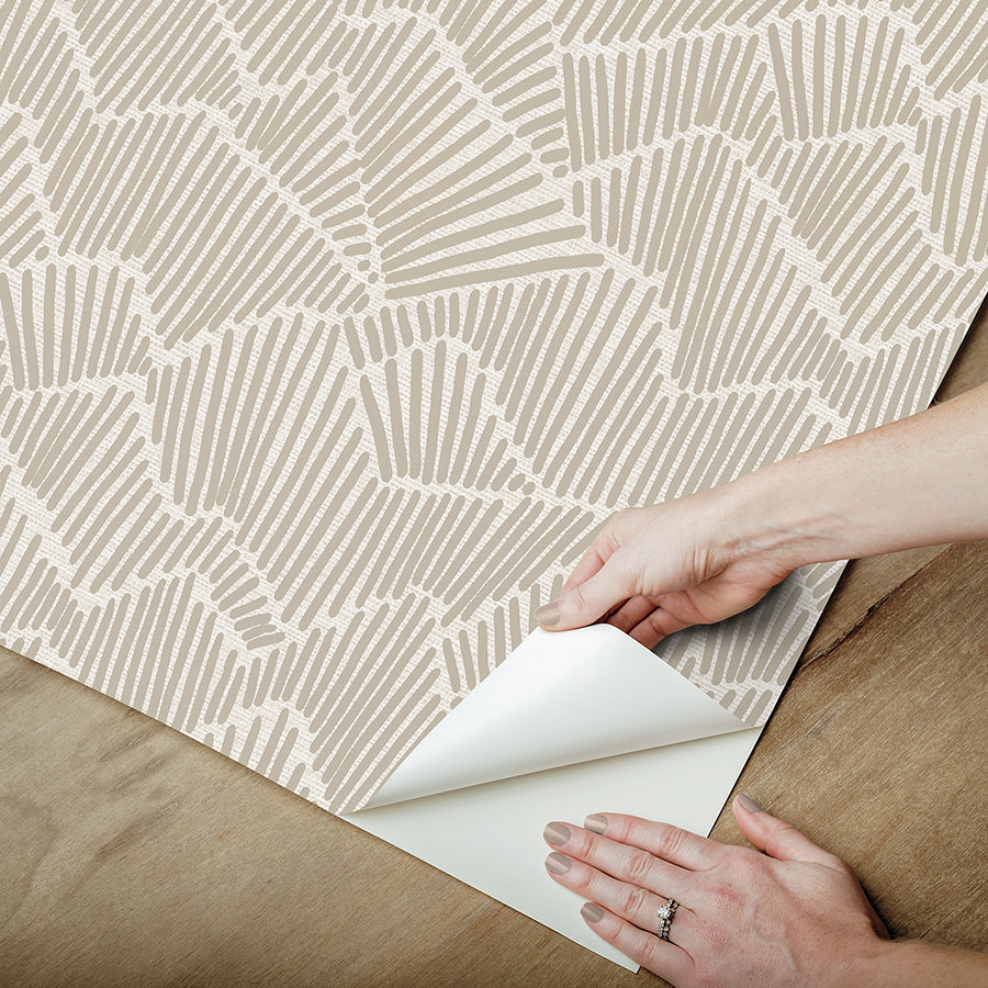 Beige Ridge & Valley Peel and Stick Wallpaper - Brewster Wallcovering