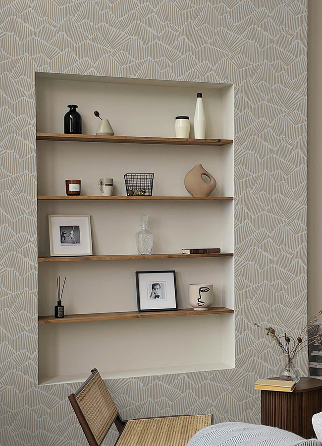 Beige Ridge & Valley Peel and Stick Wallpaper  | Brewster Wallcovering