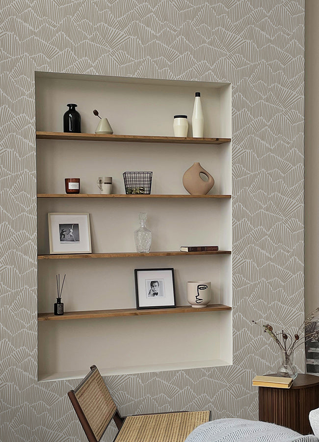 Beige Ridge & Valley Peel and Stick Wallpaper - Brewster Wallcovering