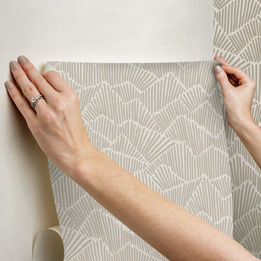 Beige Ridge & Valley Peel and Stick Wallpaper - Brewster Wallcovering