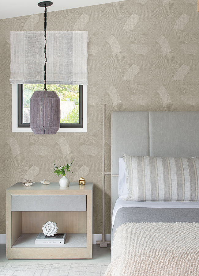 Tania Light Brown Woven Abstract Wallpaper  | Brewster Wallcovering - The WorkRm