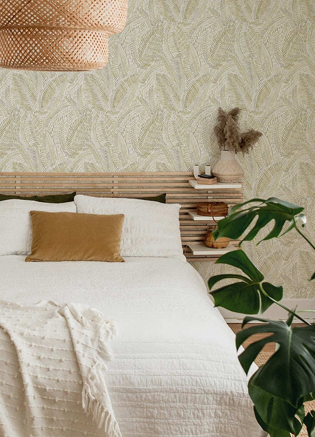 Fildia Honey Botanical Wallpaper - Brewster Wallcovering