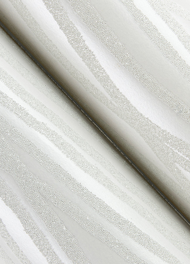 Galyn White Pearlescent Wave Wallpaper  | Brewster Wallcovering - The WorkRm