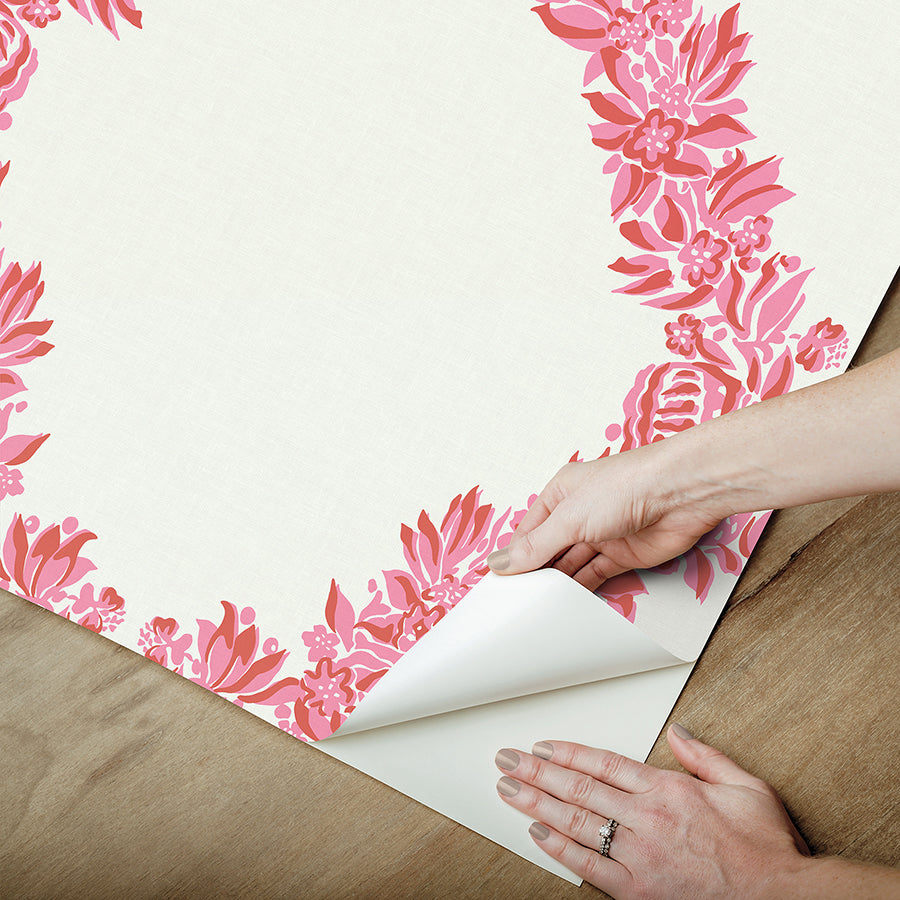 Valentino Wreath Peel and Stick Wallpaper  | Brewster Wallcovering - The WorkRm