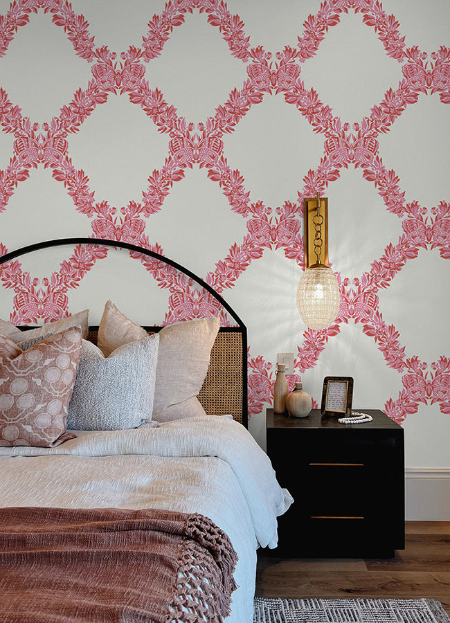 Valentino Wreath Peel and Stick Wallpaper  | Brewster Wallcovering - The WorkRm