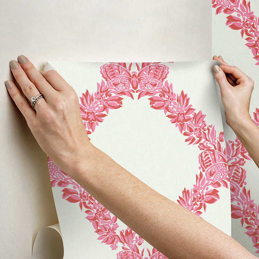 Valentino Wreath Peel and Stick Wallpaper  | Brewster Wallcovering - The WorkRm