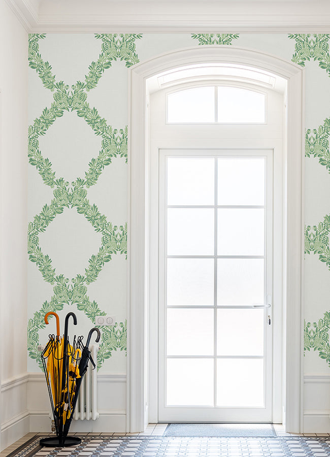 Jade Wreath Peel and Stick Wallpaper  | Brewster Wallcovering - The WorkRm